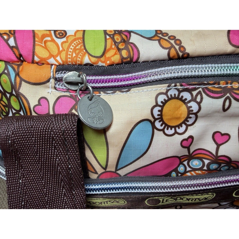Lesportsac Elephant Floral Weekender Travel Bag Hippie Dopamine Mod Duffle - Picture 8 of 13